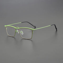 Takai Rectangle Titanium Glasses Frame Rectangle Frames Southood Gray Green 