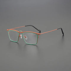 Takai Rectangle Titanium Glasses Frame Rectangle Frames Southood Green Red 