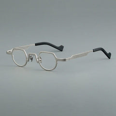 Takeo High Quality Titanium Glasses Frame Geometric Frames Southood Silver 