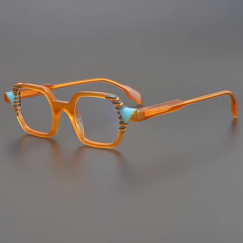 Tankard Acetate Glasses Frame Rectangle Frames Southood Orange 