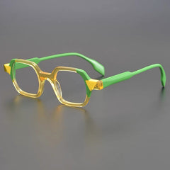Tankard Acetate Glasses Frame Rectangle Frames Southood Yellow green 