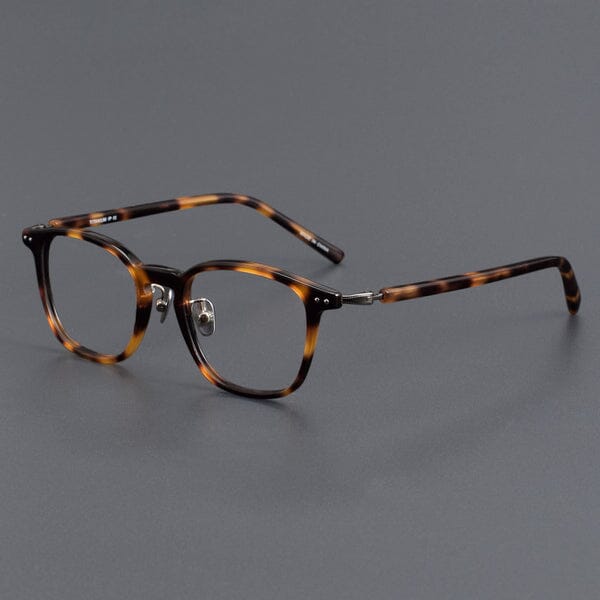 Tara Retro Titanium Glasses Frame Rectangle Frames Southood Leopard 