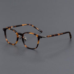 Tara Retro Titanium Glasses Frame Rectangle Frames Southood Leopard 