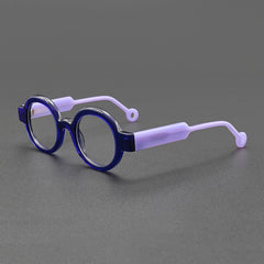 Tatt Retro Acetate Glasses Frame Round Frames Southood Blue Purple 