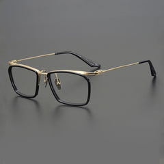 Tatum Vintage Square Titanium Glasses Frame Rectangle Frames Southood Gold 