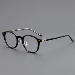 Taylor TR90 Vintage Eyeglass Frame Oval Frames Southood Bright Black 