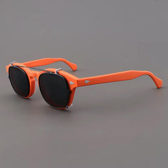Ted Acetate Glasses Frame With sunglasses Clips Sunglasses Southood Orange Black 
