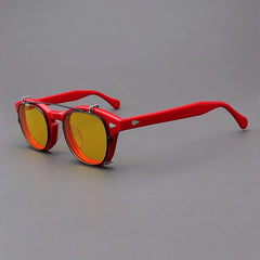 Ted Acetate Glasses Frame With sunglasses Clips Sunglasses Southood Red Yellow 