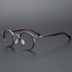 Tel Retro Steam Punk Optical Glasses Frame Round Frames Southood A03 Dark Red 