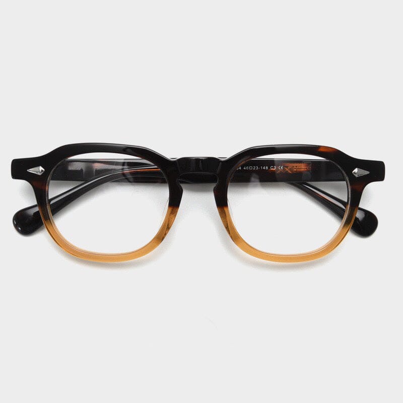 Than Hand-Made Acetate Retro Glasses Frame Oval Frames Southood LeopardTea 