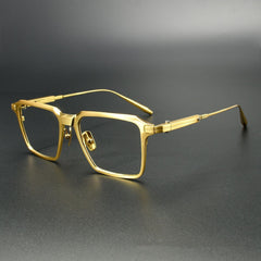 Thomas Vintage Titanium Glasses Frame Rectangle Frames Southood Gold 