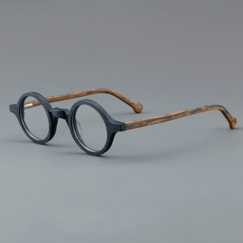 Tim Punk Retro Round Optical Acetate Glasses Frame Black