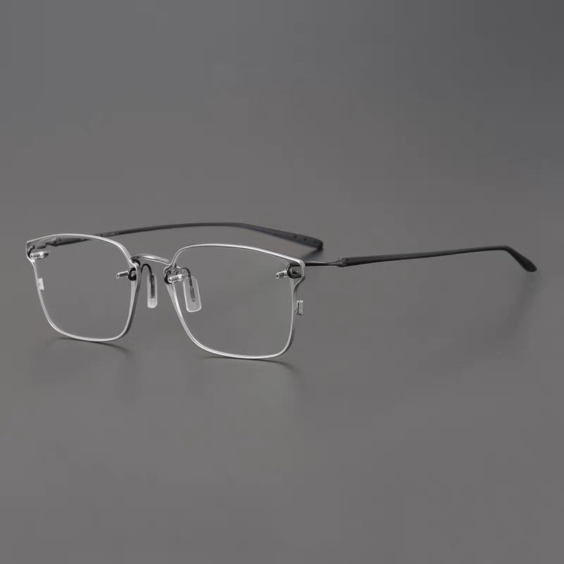 Titan Business Titanium Glasses Frame Rectangle Frames Southood Silver Black 