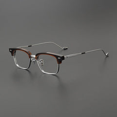 Tod Titanium Business Glasses Frame Rectangle Frames Southood Leopard Silver 