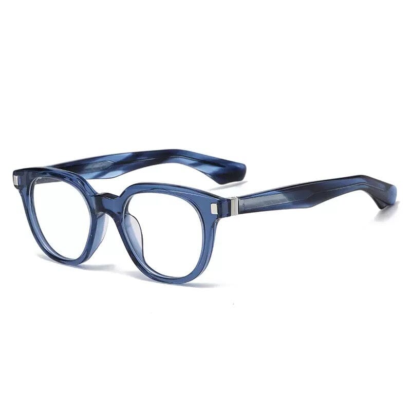 Torke Retro Acetate Glasses Frame Rectangle Frames Southood Blue Silver 