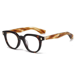 Torke Retro Acetate Glasses Frame Rectangle Frames Southood Leopard Gold 