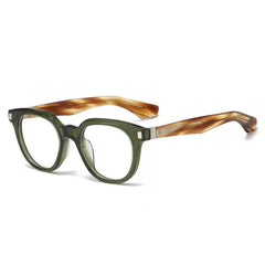 Torke Retro Acetate Glasses Frame Rectangle Frames Southood Olive Green Silver 