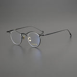 Toyo Vintage Personalized Titanium Eyeglasses Frame Round Frames Southood Black 