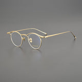 Toyo Vintage Personalized Titanium Eyeglasses Frame Round Frames Southood Gold 