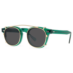 Trace Acetate Glasses Frame With sunglasses Clips Round Frames Southood Green 