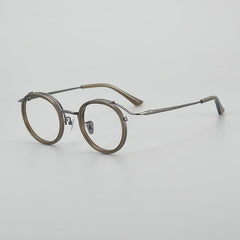 Travon Vintage Acetate Round Glasses Frame Round Frames Southood Tea Gun 