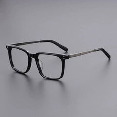 Trout Retro Titanium Glasses Frame Rectangle Frames Southood Black Gun 