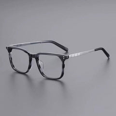 Trout Retro Titanium Glasses Frame Rectangle Frames Southood Gray Stripe Silver 