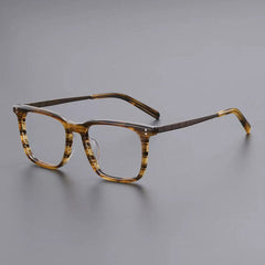 Trout Retro Titanium Glasses Frame Rectangle Frames Southood Tea Stripe 