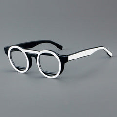 Umi Acetate Round Retro Glasses Frame Round Frames Southood Black White 