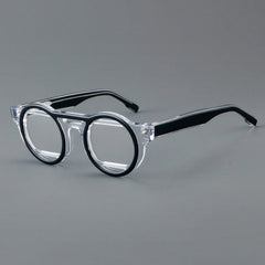 Umi Acetate Round Retro Glasses Frame Round Frames Southood Clear Black 