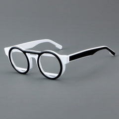 Umi Acetate Round Retro Glasses Frame Round Frames Southood White Black 