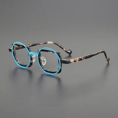 Valentino Designer Acetate Glasses Frame Round Frames Southood Leopard Blue 