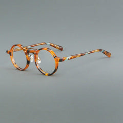 Van Retro Round Acetate Glasses Frame Round Frames Southood Leopard 
