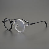 Van Vintage Round Acetate Optical Glasses Frame Round Frames Southood Black-clear 
