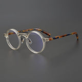 Van Vintage Round Acetate Optical Glasses Frame Round Frames Southood Yellow-leopard 