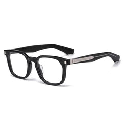 Verke Retro Acetate Glasses Frame Rectangle Frames Southood Black Silver 