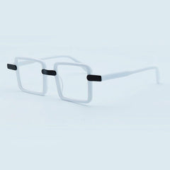 Wacleah Large Square Acetate Eyeglass Frame Rectangle Frames Southood White 
