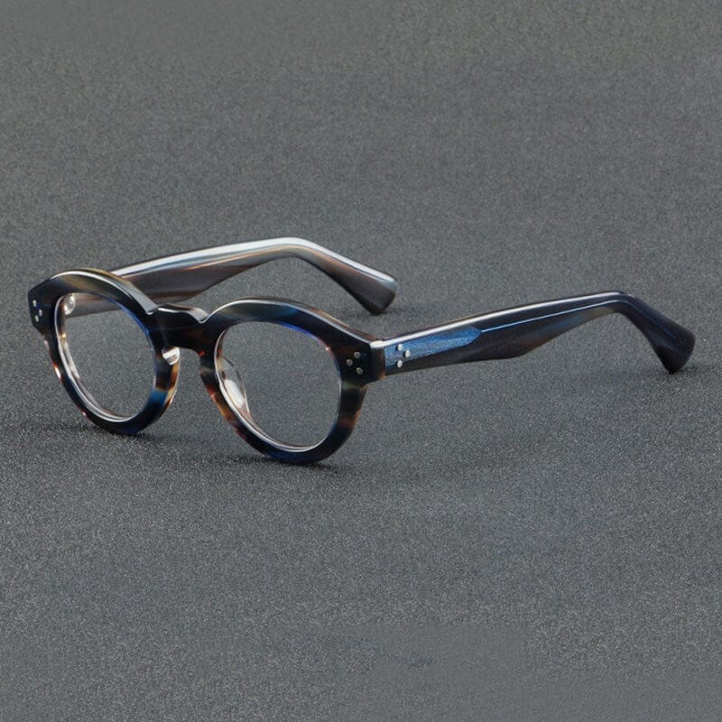 Wei Vintage Acetate Glasses Frame Round Frames Southood Blue leopard 
