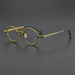 Wester Vintage Pure Titanium Glasses Frame Round Frames Southood Matte Green Gold 