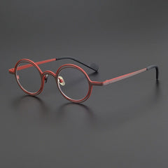 Wester Vintage Pure Titanium Glasses Frame Round Frames Southood Matte Red 