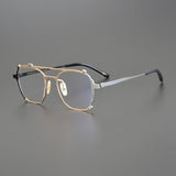 Weston Titanium Glasses Frame Aviator Frames Southood Black Gold 