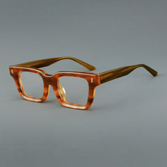 William Retro Rectangle Acetate Glasses Frame Rectangle Frames Southood Yellow Leopard 