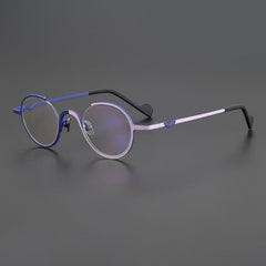Winifred Vintage Titanium Glasses Frame Round Frames Southood Matte Blue Pink 