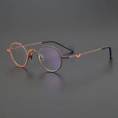 Winifred Vintage Titanium Glasses Frame Round Frames Southood Matte Brown 
