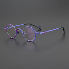 Winifred Vintage Titanium Glasses Frame Round Frames Southood Matte Purple Blue 