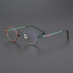 Winifred Vintage Titanium Glasses Frame Round Frames Southood Matte Red Green 