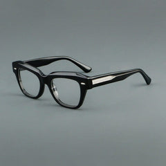 Wood Acetate Oval Retro Glasses Frame Oval Frames Southood Black 