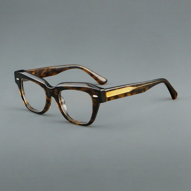 Wood Acetate Oval Retro Glasses Frame Oval Frames Southood Leopard 