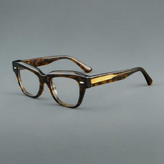 Wood Acetate Oval Retro Glasses Frame Oval Frames Southood Leopard 