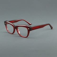 Wood Acetate Oval Retro Glasses Frame Oval Frames Southood Red 